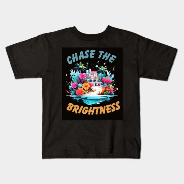 Chase the Brightness Kids T-Shirt by NedisDesign